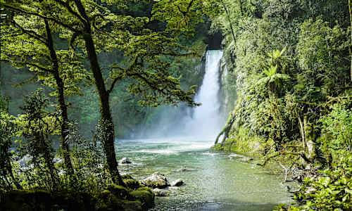 Waterfall pool on the Milford Track